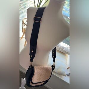 NWOT Stylish Black and Tan Crossbody Bag
